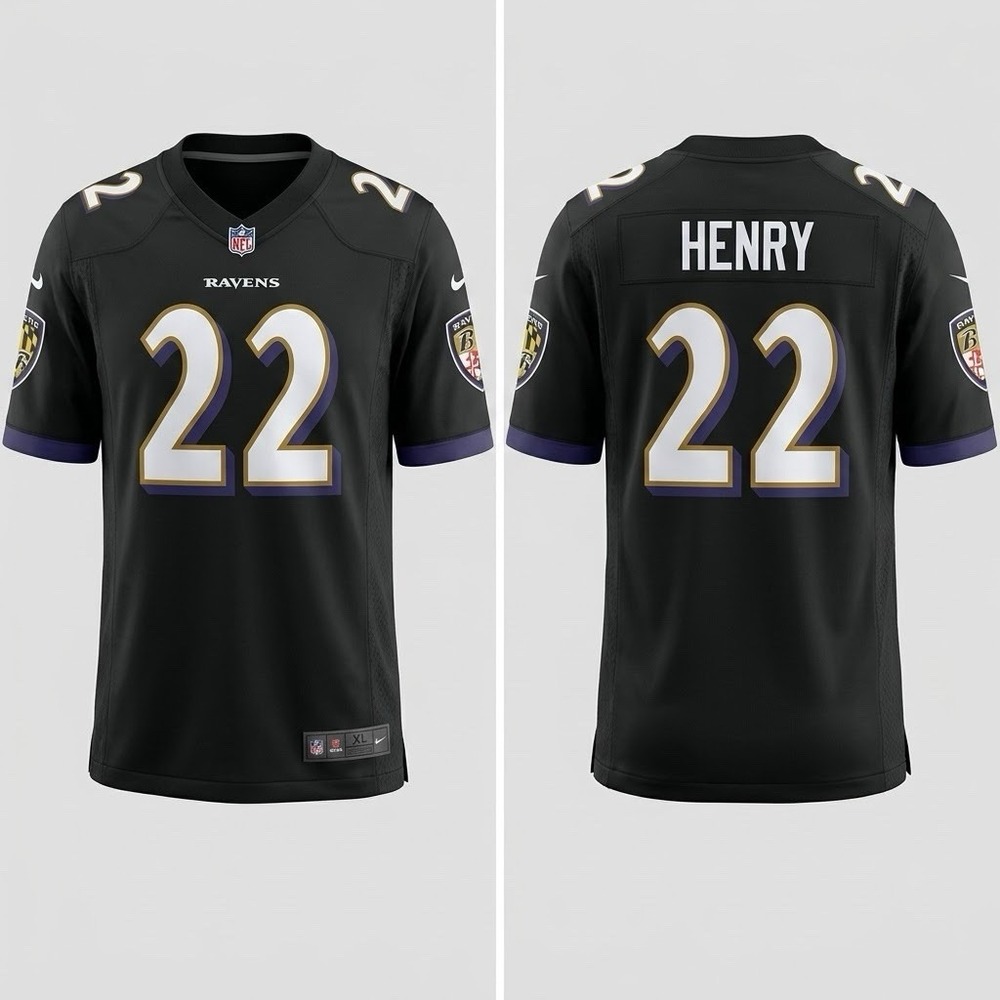 NEW Nike Derrick Henry #22 Baltimore Ravens Black Youth Jersey XL 18/20 NWT